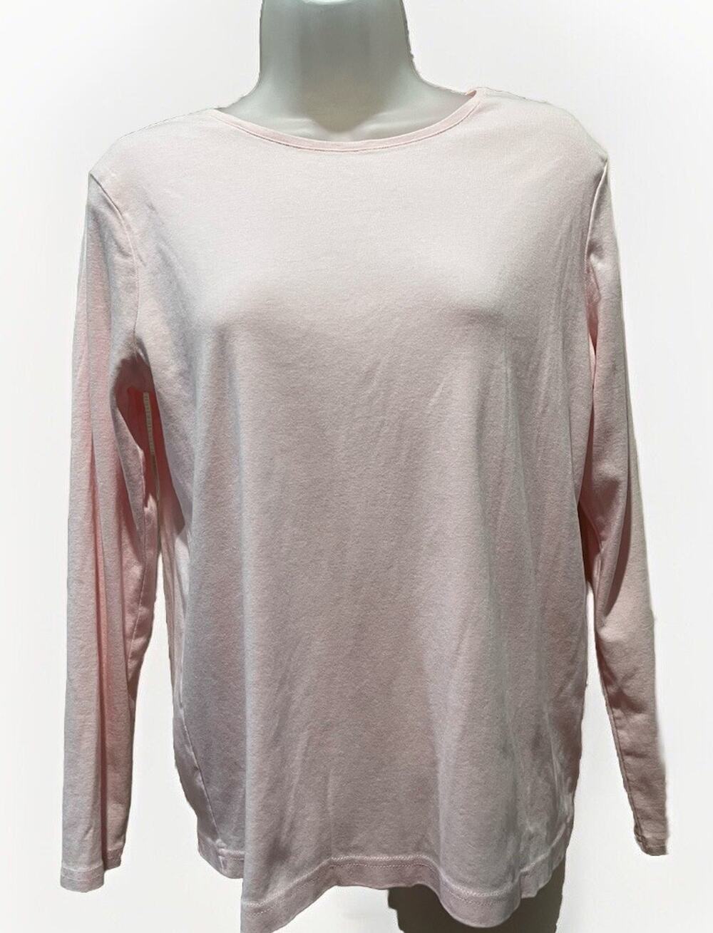 Croft & Barrow Classic Tee Women's Petite Large Pink Long sleeve Layers